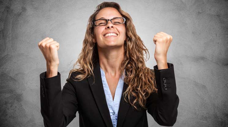 Woman excited it is hump day